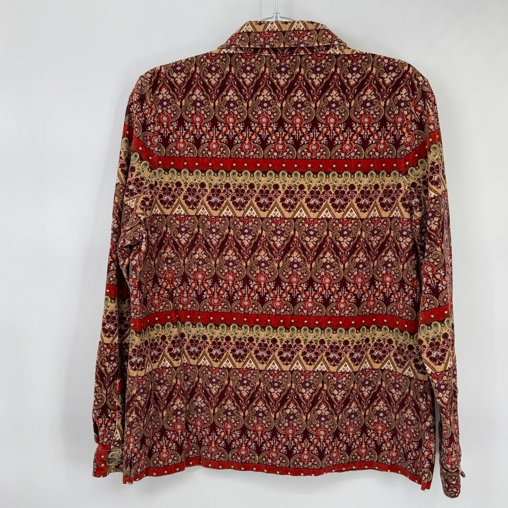 The Territory Ahead Velvet Paisley Print Button Up Shirt Long Sleeve Women Large - Picture 5 of 13